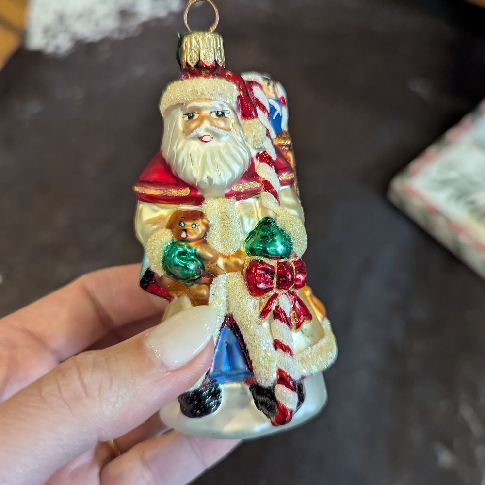 Christopher Radko Petite Vintage Pearl Santa